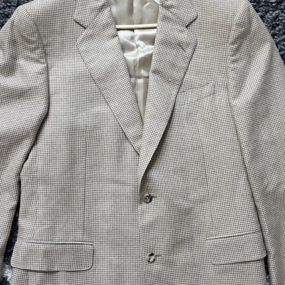 CANALI Italy Men's Blazer Size US 42L EU/IT 52 Houndstooth50% Silk/50%Cashmere